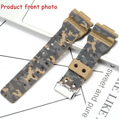 XBHSW Resin Watch Strap Compatible with Casio G-Shock GA100 GA110 GA120 GD100 GD120 (22mm Camouflage Khaki) | Easy Install & Waterproof thumbnail 3