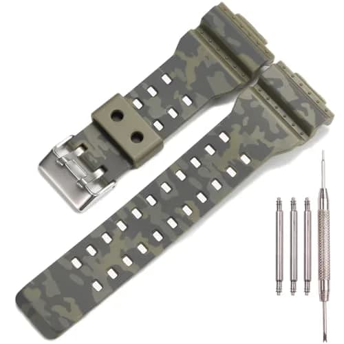 XBHSW Resin Replacement Watch Band for Casio G-Shock GA/GD Series 22mm (0.87 inch) Camouflage Military Green | Durable & Waterproof thumbnail 1