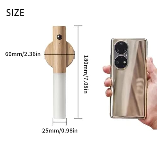 LANDGOO Wooden Motion Sensor Night Light | Handmade Wooden Night Light with Motion Detection and Warm LED Light thumbnail 3