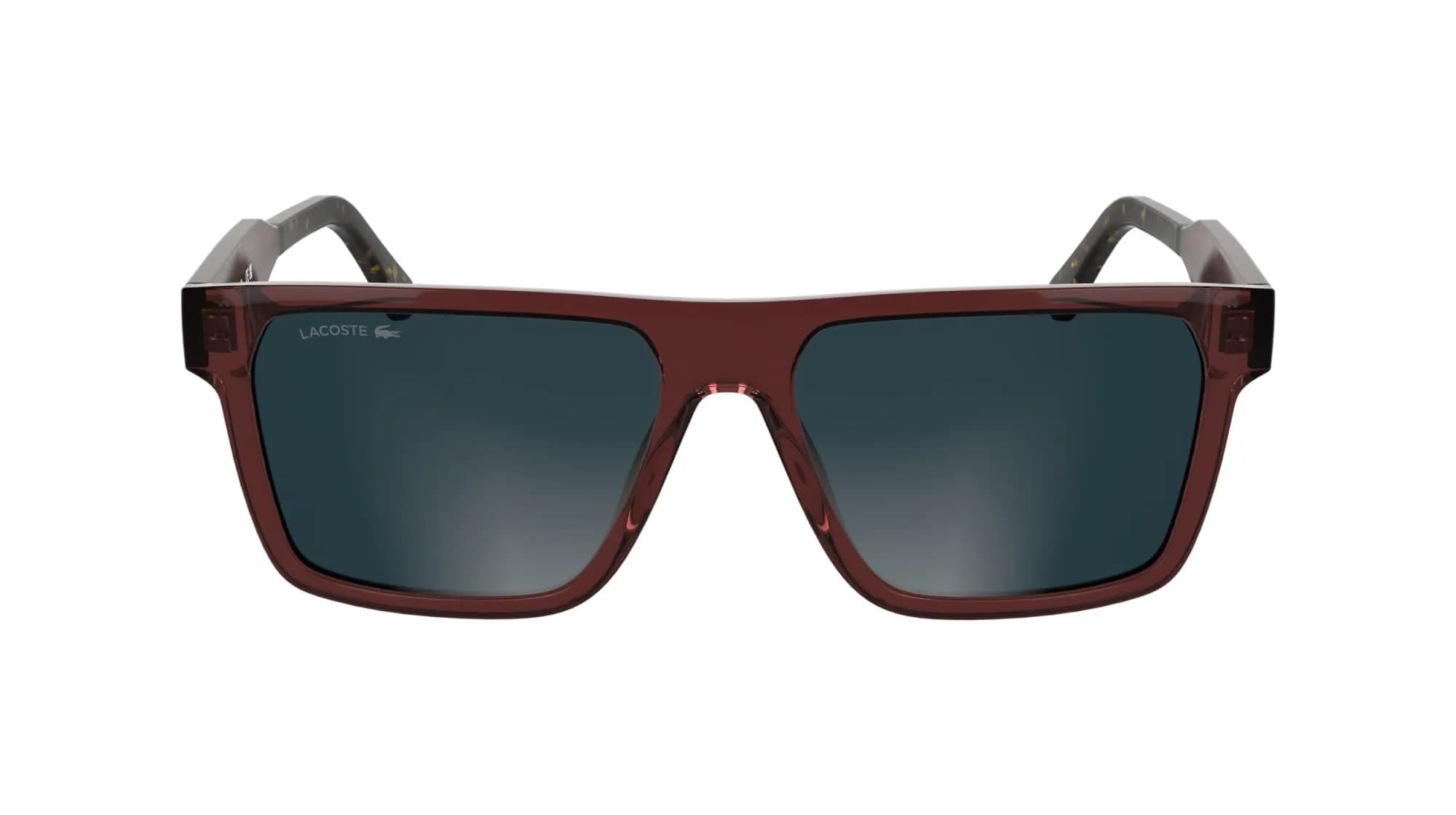 Lacoste Sunglasses L6059S - Transparent Burgundy with Solid Blue Lens | Rectangular, RXable, Charismatic Design - main product image