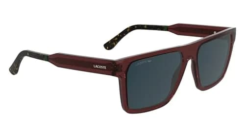 Lacoste Sunglasses L6059S - Transparent Burgundy with Solid Blue Lens | Rectangular, RXable, Charismatic Design thumbnail 8