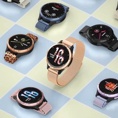 Meliya 18mm Metal Watch Band for Garmin Venu 3S/2S/Vivoactive 4S/Vivomove 3S/Forerunner 265s/255s, Rose Gold Stainless Steel Mesh Strap (18mm) thumbnail 6