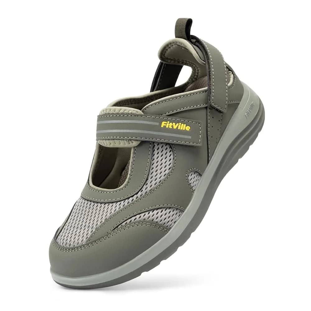 FitVille Women's Extra Wide Diabetic Sandals 7.5 Wide | Arch Support for Heel Pain & Plantar Fasciitis - main product image