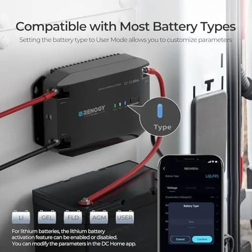 Renogy 12V 20A Battery Charger | Multi-Stage Charging & Bluetooth (100-120c) thumbnail 5