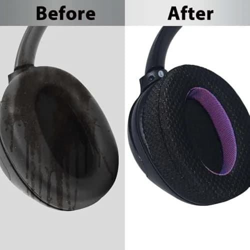Adhiper Mesh Ear Pads for Sony WH-CH720N WH-CH710N, Black & Purple Edition | Breathable Comfort & Enhanced Sound thumbnail 4