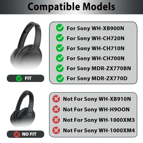 Adhiper Mesh Ear Pads for Sony WH-CH720N WH-CH710N, Black & Purple Edition | Breathable Comfort & Enhanced Sound thumbnail 2