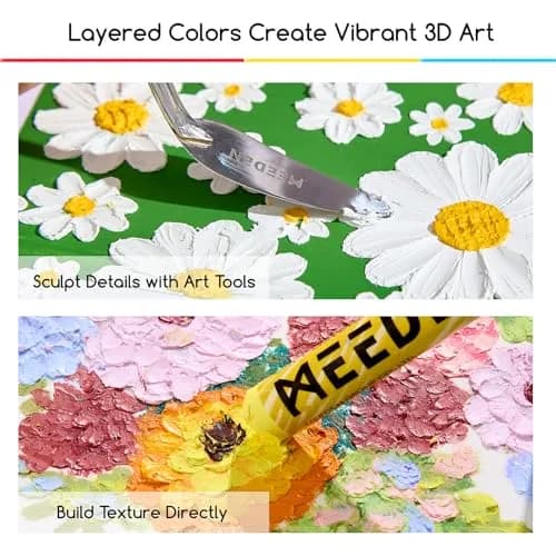MEEDEN Soft Oil Pastels Set 52 Count (Pack of 1) | 48 Vivid Colors + 4 White, Non-Toxic, Smooth Blending thumbnail 5