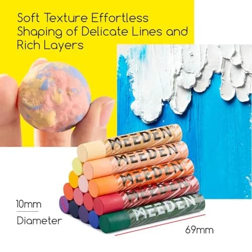 MEEDEN Soft Oil Pastels Set 72 Colors (0.39 in Diameter) | Vibrant Colors for Artists thumbnail 3