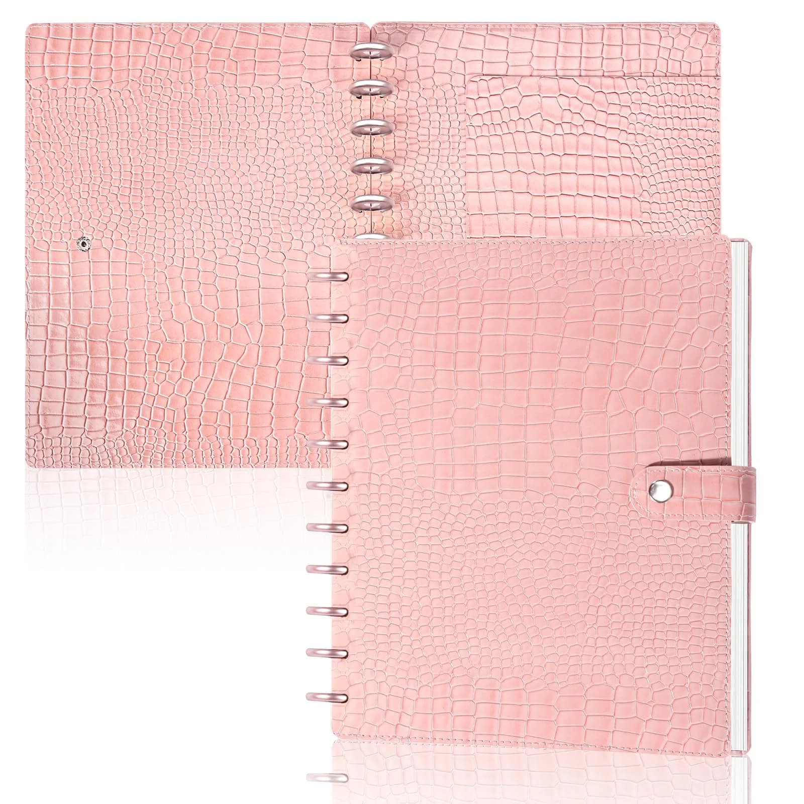 WANGDEFA Pink 8.5x11in Discbound Cover & Set with 11 Discs | Office & School Organizer - main product image