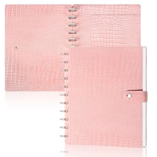 WANGDEFA Pink 8.5x11in Discbound Cover & Set with 11 Discs | Office & School Organizer thumbnail 1