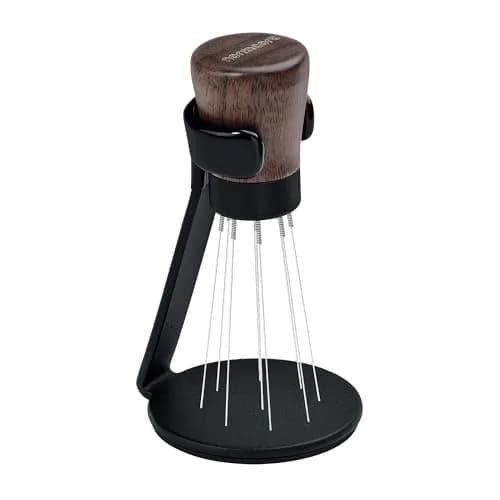 Normcore WDT Tool V2.1 with Stand, 9 Prong 0.23mm Espresso Distribution Tool, Weiss Distribution Technique, Magnetic Coffee Stirrer with 5 Extra Needles, American Walnut Wood Handle thumbnail 5