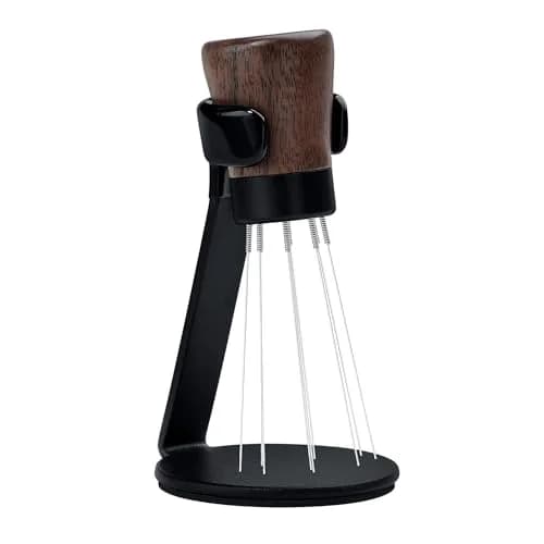Normcore WDT Tool V2.1 with Stand, 9 Prong 0.23mm Espresso Distribution Tool, Weiss Distribution Technique, Magnetic Coffee Stirrer with 5 Extra Needles, American Walnut Wood Handle thumbnail 2