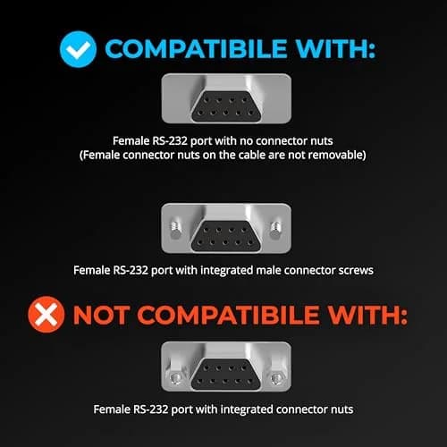 Sabrent USB-C to DB9 Serial RS-232 Adapter Cable 3ft (0.91m) | Prolific PL2303GS Chipset thumbnail 3