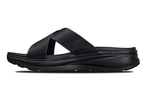 CALTO Men's Invisible Height Increasing Sandals X1652 Black 2 Inches Taller | Slip-On Comfort thumbnail 7