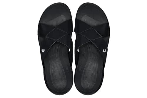 CALTO Men's Invisible Height Increasing Sandals X1652 Black 2 Inches Taller | Slip-On Comfort thumbnail 8