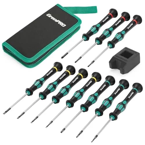 GRENPRO 10-Piece Precision Screwdriver Set with Magnetic Tips & Storage Pouch | Eyeglass, Watch, Computer, Phone Repair Tool Kit thumbnail 1