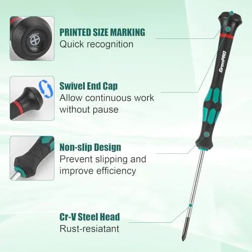 GRENPRO 10-Piece Precision Screwdriver Set with Magnetic Tips & Storage Pouch | Eyeglass, Watch, Computer, Phone Repair Tool Kit thumbnail 4