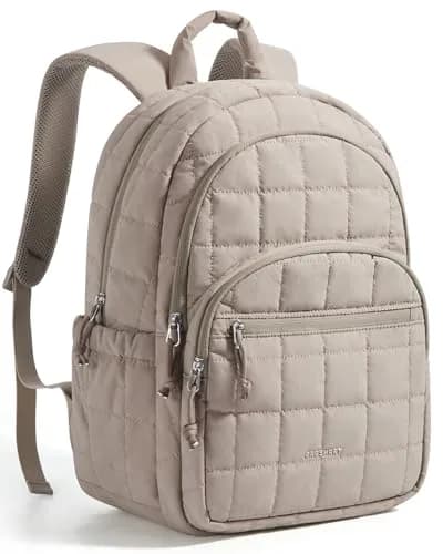 BAGSMART Quilted Laptop Backpack for Women, 25L (17.3"H x 11.8"W x 7.9"D) | Water-Resistant Casual Daypack thumbnail 1