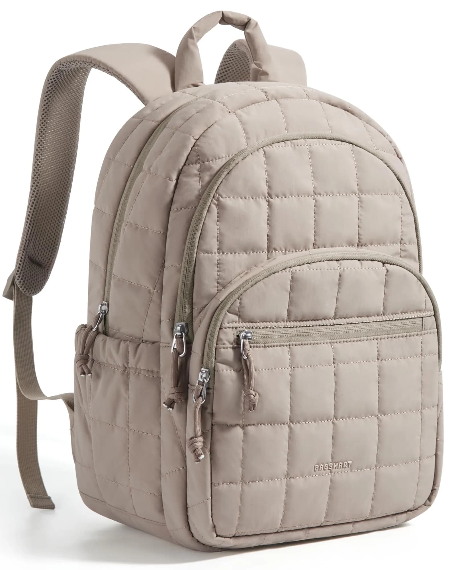 BAGSMART Quilted Laptop Backpack for Women, 25L (17.3"H x 11.8"W x 7.9"D) | Water-Resistant Casual Daypack - main product image