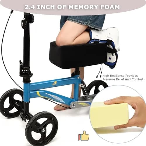 XINTREY Knee Scooter Cushion 2" Memory Foam | Comfortable Knee Pad for Adults thumbnail 3