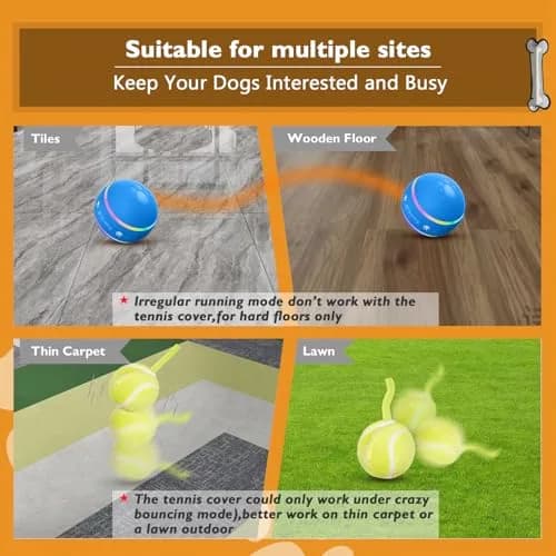 PetDroid Interactive Dog Ball, Blue | Motion Activated, USB Rechargeable, Water-Resistant thumbnail 6