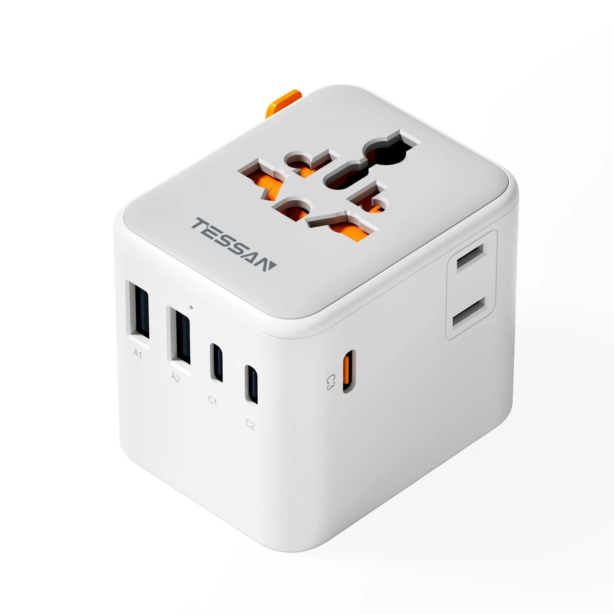 TESSAN Universal Travel Adapter 65W GaN, International Power Adapter | 7-in-1 Worldwide Compatibility