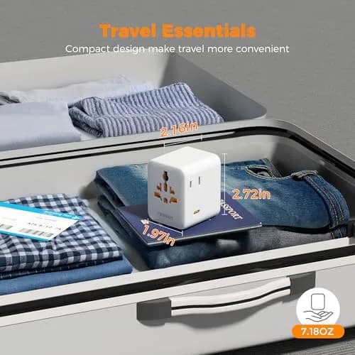 TESSAN Universal Travel Adapter 65W GaN, International Power Adapter | 7-in-1 Worldwide Compatibility thumbnail 7