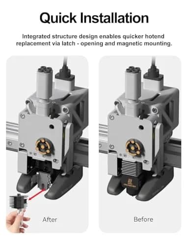Mviioe Hardened Steel Hotend Nozzle Kit 0.4mm for Bambu A1 A1 Mini A2L Printers | High-Temp All-Metal Print Head thumbnail 2