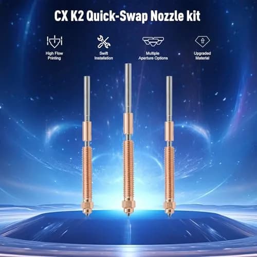 Xirbbo K2 Plus Nozzle Kit | 2 pcs 0.4mm Copper Alloy & Hardened Steel Quick-Swap Nozzles for Creality K2 Plus 3D Printer thumbnail 9