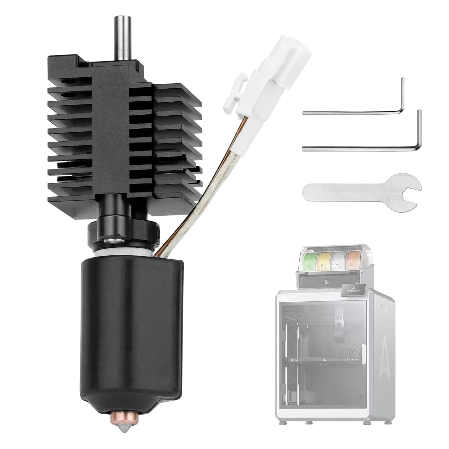 Xirbbo K2 Plus Nozzle Kit | 2 pcs 0.4mm Copper Alloy & Hardened Steel Quick-Swap Nozzles for Creality K2 Plus 3D Printer — hotend