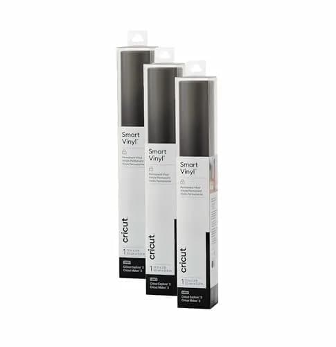Cricut Smart Permanent Vinyl, Black, 3-Pack of 3ft Rolls (13"x36") | Matless Cutting for Intricate Designs thumbnail 1
