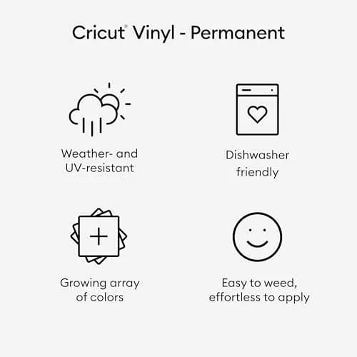 Cricut Smart Permanent Vinyl, Black, 3-Pack of 3ft Rolls (13"x36") | Matless Cutting for Intricate Designs thumbnail 3