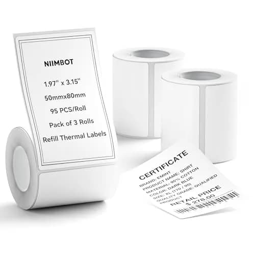 NIIMBOT 3 Roll Set Labels, 2" x 3.2" Waterproof Thermal Labels for B1/B21/B3S Printer thumbnail 1