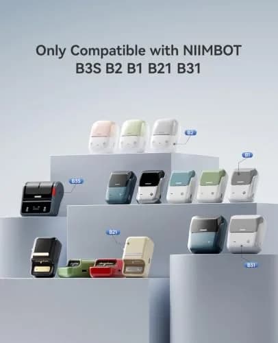 NIIMBOT 3 Rolls Clear Label Tape 40x30mm (1.57"x1.18") | Waterproof Thermal Labels for B1/B21/B3S Printers thumbnail 2
