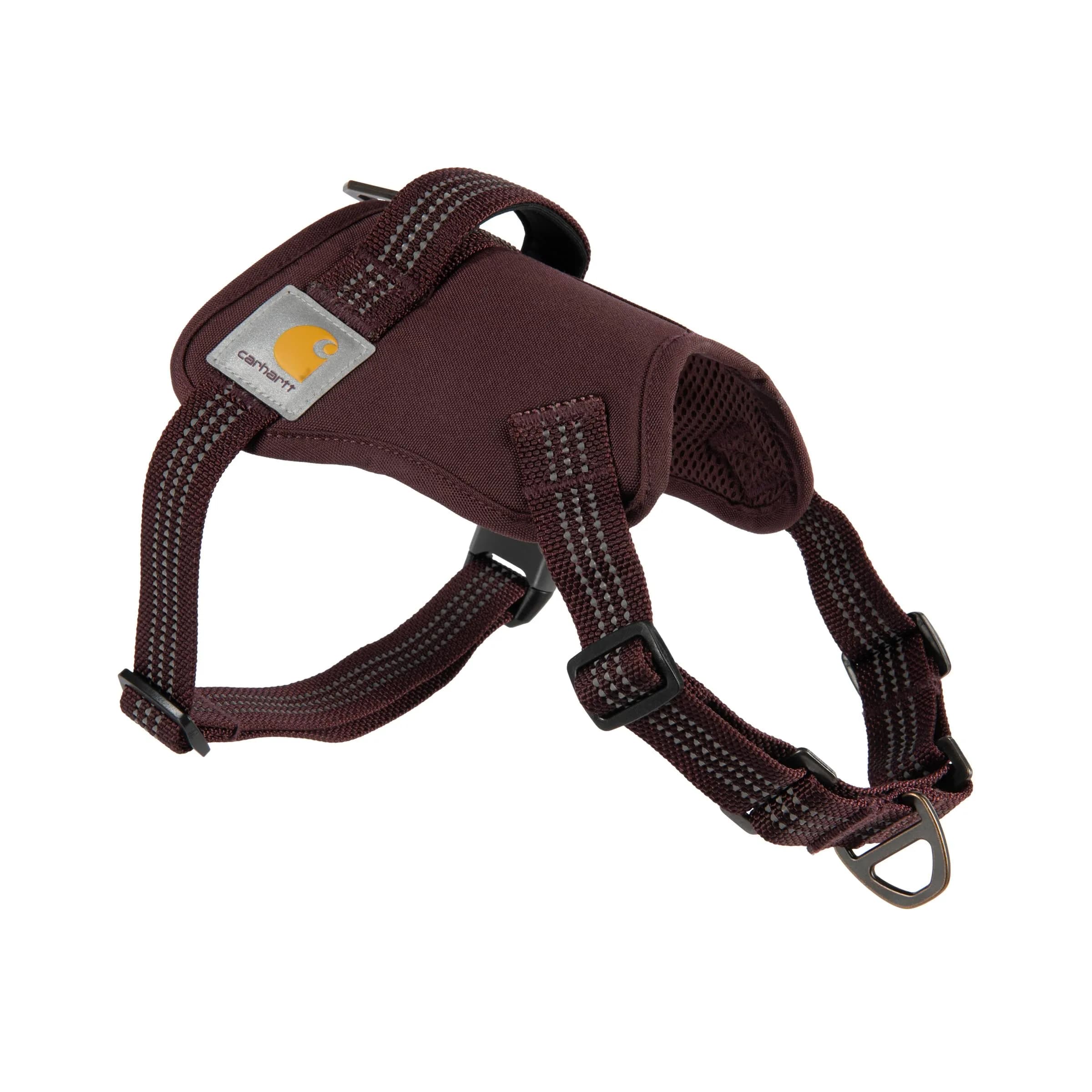 Carhartt Nylon Duck No Pull Dog Harness Deep Wine XL | Adjustable Dog Harness with Control Handle & Reflective Stitching