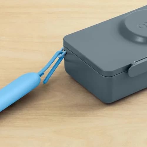 Omie OmieBox Travel Fork & Spoon Set with Case, Blue | Durable Stainless Steel Utensils for On-the-Go Meals thumbnail 2
