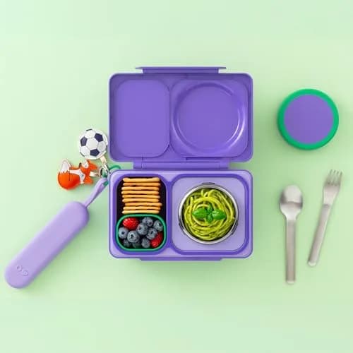 Omie Travel Fork & Spoon Set with Case, Purple | Durable Stainless Steel Utensils for On-the-Go Meals thumbnail 4