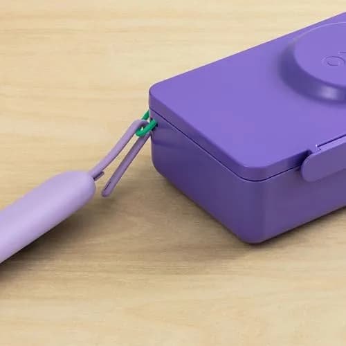 Omie Travel Fork & Spoon Set with Case, Purple | Durable Stainless Steel Utensils for On-the-Go Meals thumbnail 2