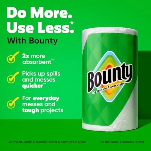 Bounty Select-A-Size Paper Towels, Prints, 2 Triple Rolls (246 Sheets) | Absorbent & Quicker Picker Upper thumbnail 2