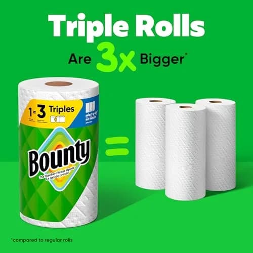 Bounty Select-A-Size Paper Towels, Prints, 2 Triple Rolls (246 Sheets) | Absorbent & Quicker Picker Upper thumbnail 3