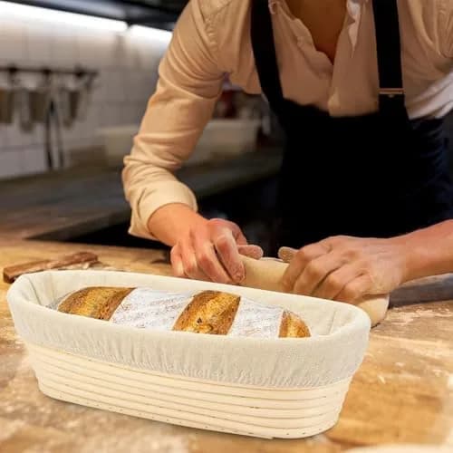 Stormshopping 2-Pack Oval Rattan Bread Proofing Basket 30cm (12 inch) | Handmade for Artisan Sourdough thumbnail 6