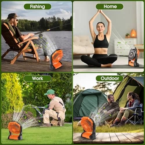 Peouix Portable Rechargeable Fan 20000mAh | Cordless Camping Fan with LED Lantern & Power Bank (≤120c) thumbnail 7