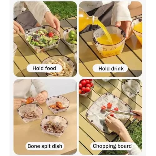 MIUPOO Collapsible Bowl Plate Cup Set | Portable Foldable Camping Dinnerware (3 Sizes) thumbnail 6