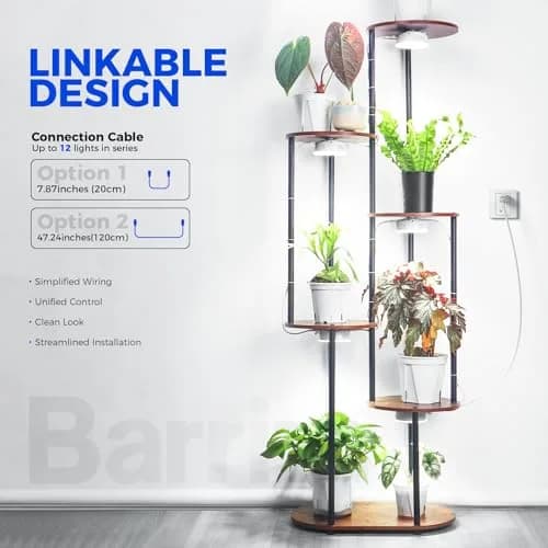 Barrina OG09 Puck Grow Light 18W Full Spectrum 5000K White 2-Pack | Linkable LED Plant Light with Timer thumbnail 2