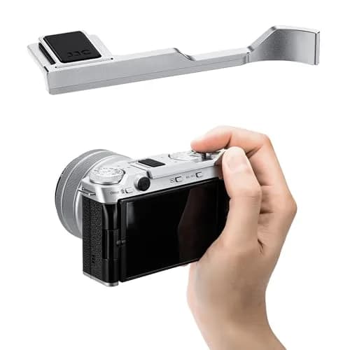 JJC Metal Thumb Grip for Fuji X-M5 XM5 Camera | Silver, Durable Aluminum Alloy, Easy Hot Shoe Fit thumbnail 1