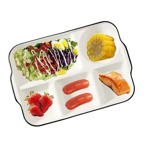 AIYoo 12.5inch Ceramic Divided Plate | Portion Control, Microwave & Dishwasher Safe thumbnail 1