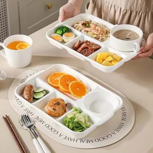AIYoo 12.5inch Ceramic Divided Plate | Portion Control, Microwave & Dishwasher Safe thumbnail 4