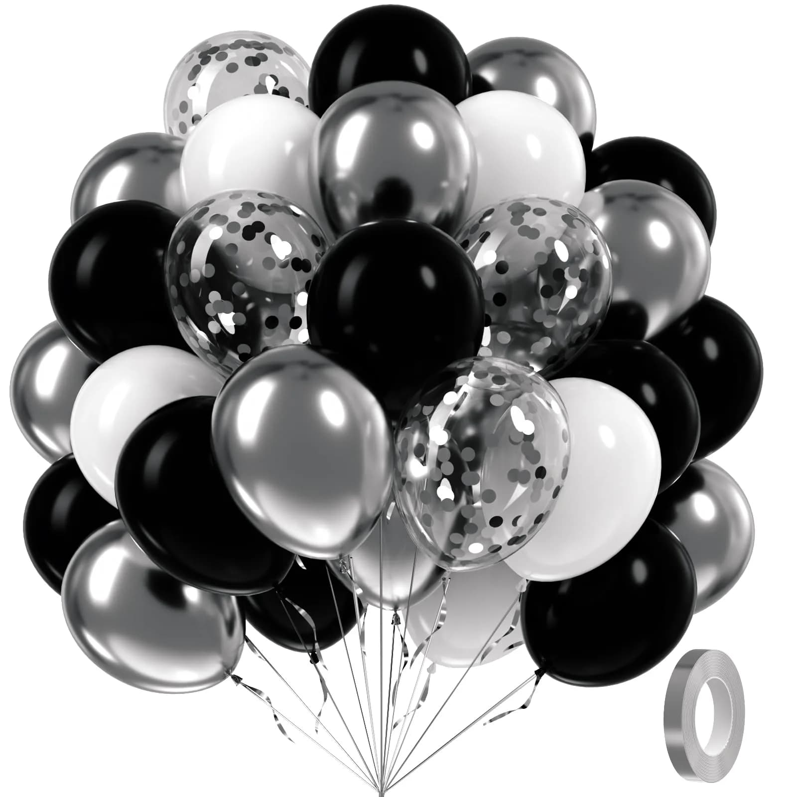 awenztech Red & Gold Balloons 60pcs (12-inch) | Assorted Colors Party Value Pack — Black White Silver