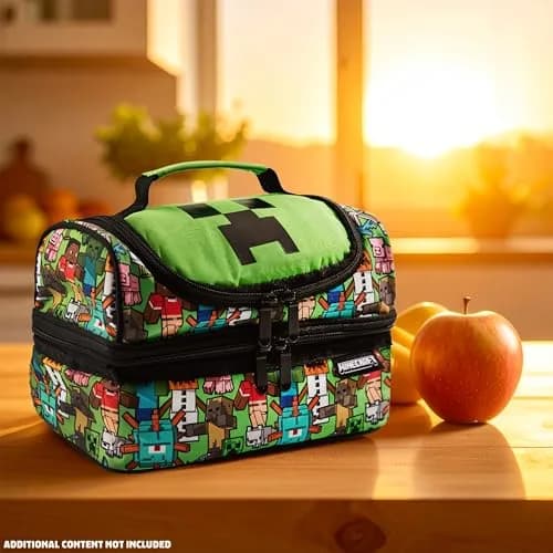 Minecraft Insulated Lunch Bag for Kids Creeper | Durable, Cool & Perfect for School & Outings thumbnail 3