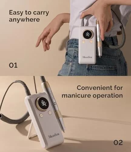 MelodySusie SC330G 30000 RPM Nail Drill with Built-in Stand | Cordless E-file for Beginners thumbnail 2